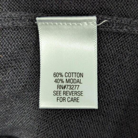 CROFT & BARROW! LIGHTWEIGHT BLACK DUSTER STYLE LONG OPEN CARDI SWEATER! SZ XXL - Picture 5 of 7